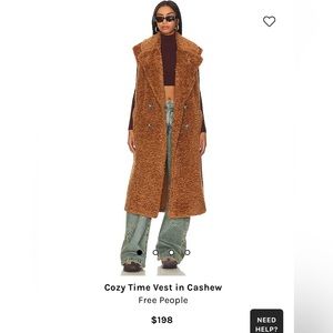 New with tags - Free People Cozy Time Vest Jacket (M)